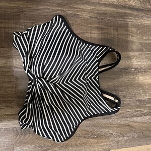 Kona Sol Black & White Striped Swimtop- XL
